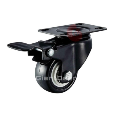 40mm 50mm 63mm Light Duty Swivel Screw Stem PVC Caster Wheel with Brake