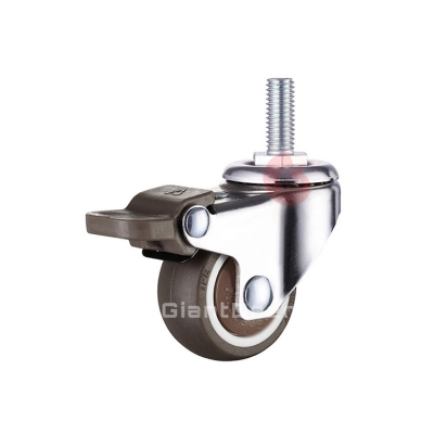 Light Duty 1 Inch 1.25 Inch 1.5 Inch 2 Inch Swivel Screw Stem TPE Caster Wheel with Brake