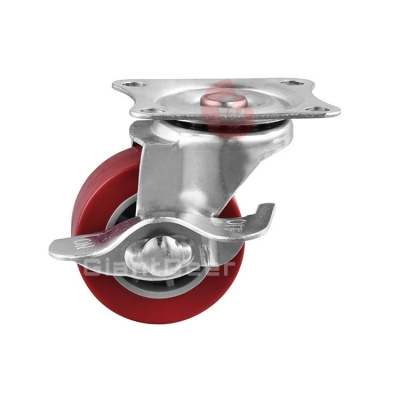 Light Duty 1.5Inch 2Inch 2.5Inch 3Inch Swivel Screw Stem PU Caster Wheel with Brake