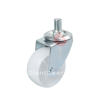 1.5 Inch 2 Inch 2.5 Inch 3 Inch Light Duty Screw Stem Swivel White PP Caster Wheel with Brake