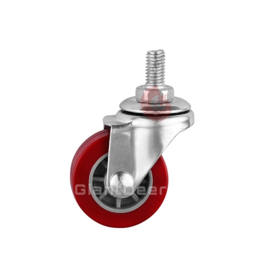 Light Duty 1Inch 1.25Inch 1.5Inch 2Inch 2.5Inch 3Inch Fixed PU Caster Wheel