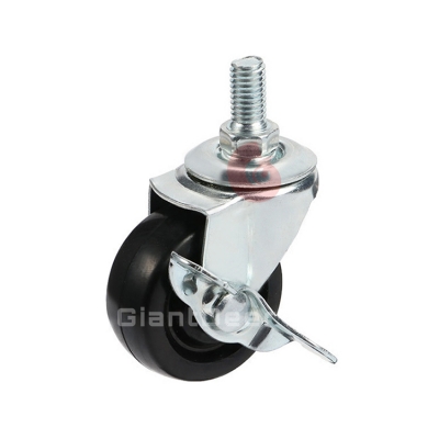 Light Duty Rubber Caster Wheel Screw Stem Swivel Caster