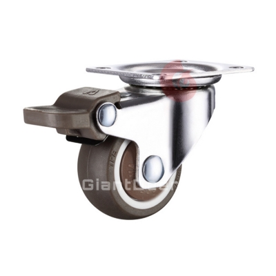 Light Duty 1 Inch 1.25 Inch 1.5 Inch 2 Inch Swivel Screw Stem TPE Caster Wheel with Brake