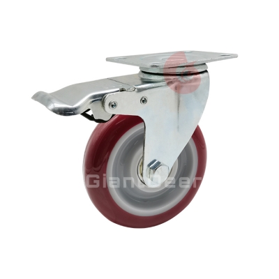 Medium Duty PU Caster 3 Inch 4 Inch 5 Inch Swivel Bolt Hole Caster Wheel