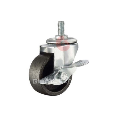 1.5 Inch 2 Inch 2.5 Inch 3 Inch Light Duty Swivel Screw Stem Cast Iron Caster Wheel with Brake