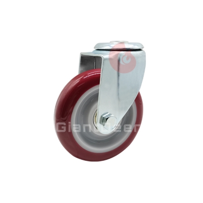 Medium Duty PU Caster 3 Inch 4 Inch 5 Inch Swivel Bolt Hole Caster Wheel