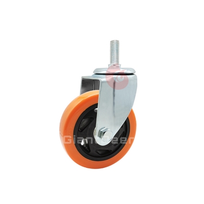 Medium Duty PVC Caster 3 Inch 4 Inch 5 Inch Swivel Orange PVC Bolt Hole Caster Wheel