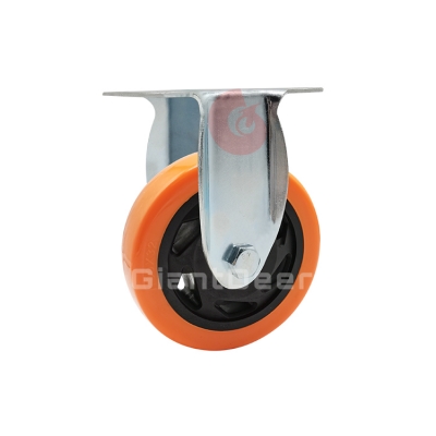 Medium Duty PVC Caster 3 Inch 4 Inch 5 Inch Fixed Orange PVC Caster Wheel