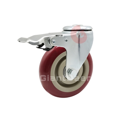 Medium Duty PVC Caster 3 Inch 4 Inch 5 Inch Swivel PVC Bolt Hole Caster Wheel with Brake