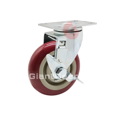 Medium Duty PVC Caster 3 Inch 4 Inch 5 Inch Swivel Caster Wheel with Side Brake