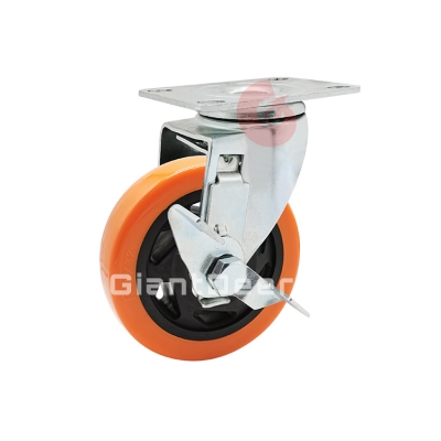 Medium Duty PVC Caster 3 Inch 4 Inch 5 Inch Fixed Orange PVC Caster Wheel