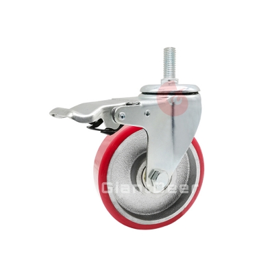 Medium Duty PU Caster 3 Inch 4 Inch 5 Inch Fixed Iron Core PU Caster Wheel