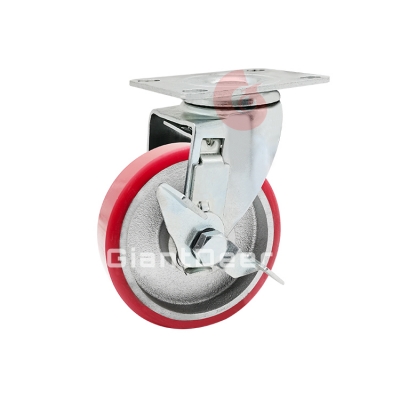 Medium Duty PU Caster 3 Inch 4 Inch 5 Inch Swivel Iron Core PU Caster Wheel