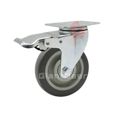 Medium Duty TPR Caster 3 Inch 4 Inch 5 Inch Fixed  TPR Castor Wheel