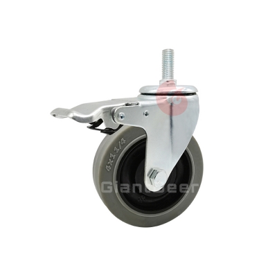 Medium Duty TPR Caster 3 Inch 4 Inch 5 Inch Swivel Anti-static TPR Caster Wheel with Side Brake