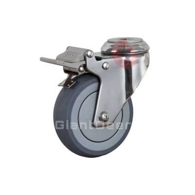 Medium Duty TPR Caster 3 Inch 4 Inch 5 Inch Swivel Stainless Steel TPR Caster Wheel with Brake