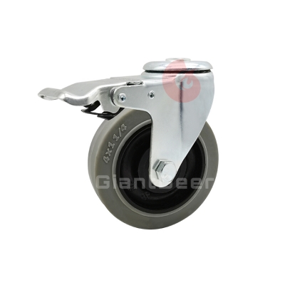 Medium Duty TPR Caster 3 Inch 4 Inch 5 Inch Swivel Bolt Hole Anti-static TPR Caster Wheel with Brake