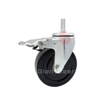 Medium Duty Rubber Caster 3 Inch 4 Inch 5 Inch Swivel Bolt Hole Anti-static Rubber Caster Wheel