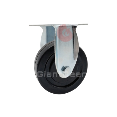 Medium Duty Rubber Caster 3 Inch 4 Inch 5 Inch Fixed Anti-static Rubber Caster Wheel