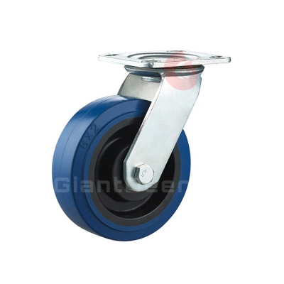 Heavy Duty Rubber Caster 4 Inch 5 Inch 6 Inch 8 Inch Swivel Elastic Rubber Caster Wheel with Brake