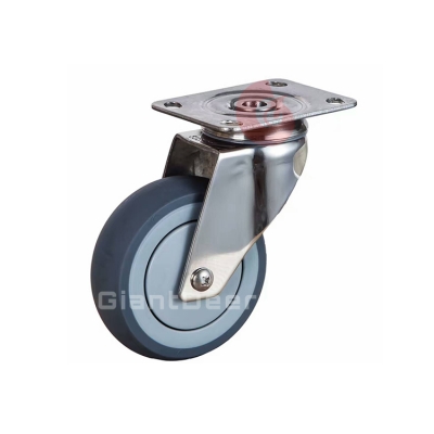 Medium Duty TPR Caster 3 Inch 4 Inch 5 Inch Fixed Stainless Steel TPR Caster Wheel