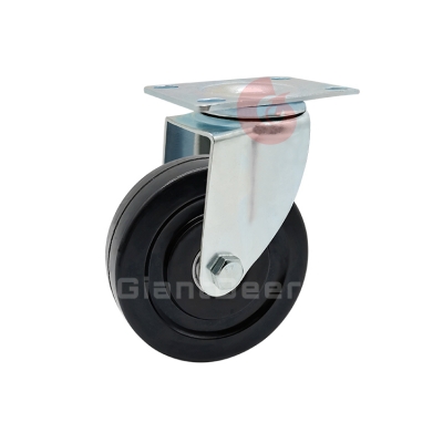 Medium Duty Rubber Caster 3 Inch 4 Inch 5 Inch Swivel Anti-static Rubber Caster Wheel with Side Brake