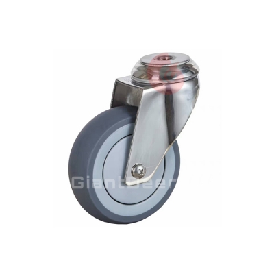 Medium Duty TPR Caster 3 Inch 4 Inch 5 Inch Swivel Bolt Hole Stainless Steel TPR Caster Wheel