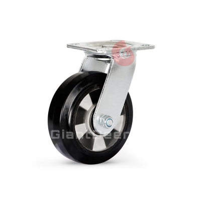 Heavy Duty Caster 4 Inch 5 Inch 6 Inch 8 Inch Fixed Aluminum Core Rubber Caster Wheel