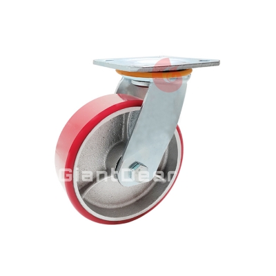 Heavy Duty PU Caster 4 Inch 5 Inch 6 Inch 8 Inch Fixed Iron Core PU Caster Wheel