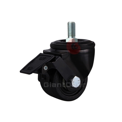 Low Profile Heavy Duty Caster 2 Inch 2.5 Inch 3 Inch Swivel Screw Stem Nylon Caster Wheel with Brake