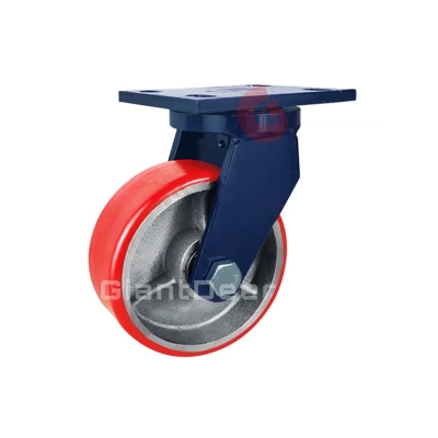 Super Heavy Duty Caster 4 Inch 5 Inch 6 Inch 8 Inch 10 Inch 12 Inch Swivel Iron Core PU Caster Wheel with Brake