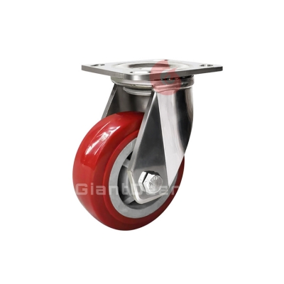 Heavy Duty Caster 4 Inch 5 Inch 6 Inch 8 Inch Swivel Stainless Steel PU Caster Wheel with Brake