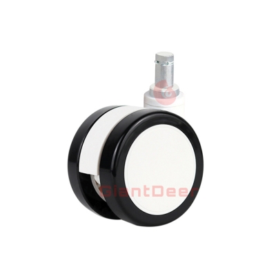 2.5 Inch Silent Swivel Grip Ring Stem PU Medical Caster Wheel with Brake Loading Capacity 35 kg