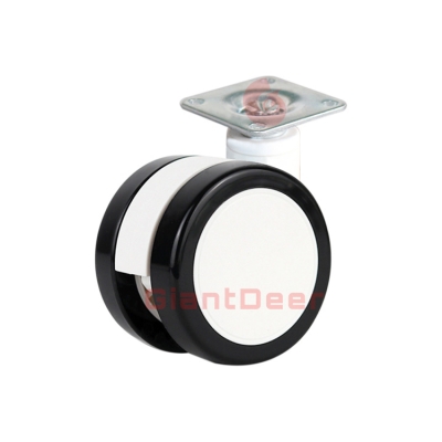 2.5 Inch Silent Swivel Grip Ring Stem PU Medical Caster Wheel with Brake Loading Capacity 35 kg