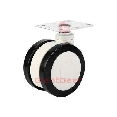 3 Inch Silent Swivel Screw Stem PU Medical Caster Wheel with Brake Loading Capacity 45 kg