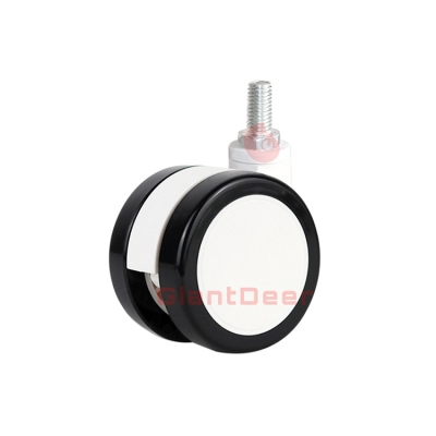 2.5 Inch Silent Swivel Grip Ring Stem PU Medical Caster Wheel with Brake Loading Capacity 35 kg