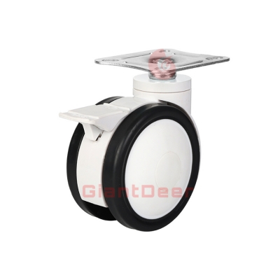 Hospital Caster 3 Inch 4 Inch 5 Inch Top Plate Silent Swivel PU TPR Medical Caster Wheel with Brake