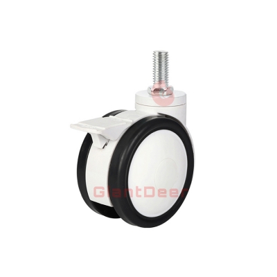 Hospital Caster 3 Inch 4 Inch 5 Inch Top Plate Silent Swivel PU TPR Medical Caster Wheel with Brake