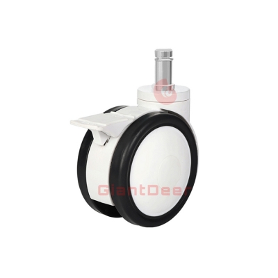 Hospital Caster 3 Inch 4 Inch 5 Inch Silent Swivel Screw Stem PU TPR Medical Caster Wheel with Brake