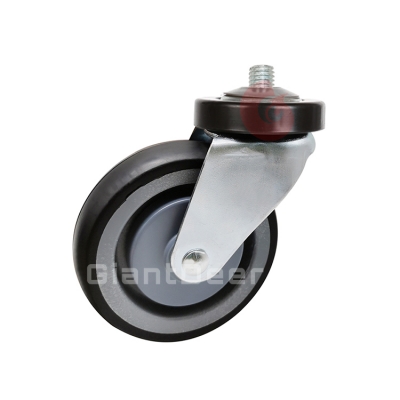 Shopping Cart Caster 4 Inch 5 Inch Swivel Screw Stem TPR Elevator Caster Wheel