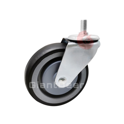 Shopping Cart Caster 4 Inch 5 Inch Swivel Screw Stem TPR Elevator Caster Wheel