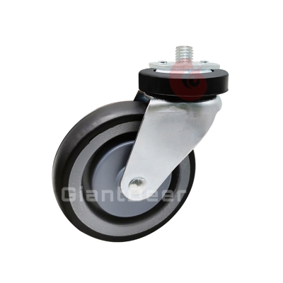 Shopping Cart Caster 4 Inch 5 Inch Swivel Screw Stem TPR Elevator Caster Wheel