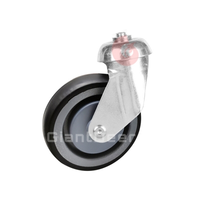 Shopping Cart Caster 4 Inch 5 Inch Swivel Screw Stem TPR Elevator Caster Wheel